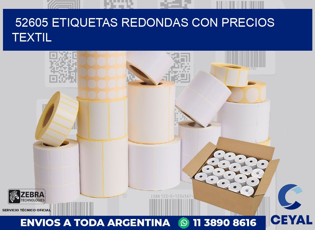 52605 ETIQUETAS REDONDAS CON PRECIOS TEXTIL