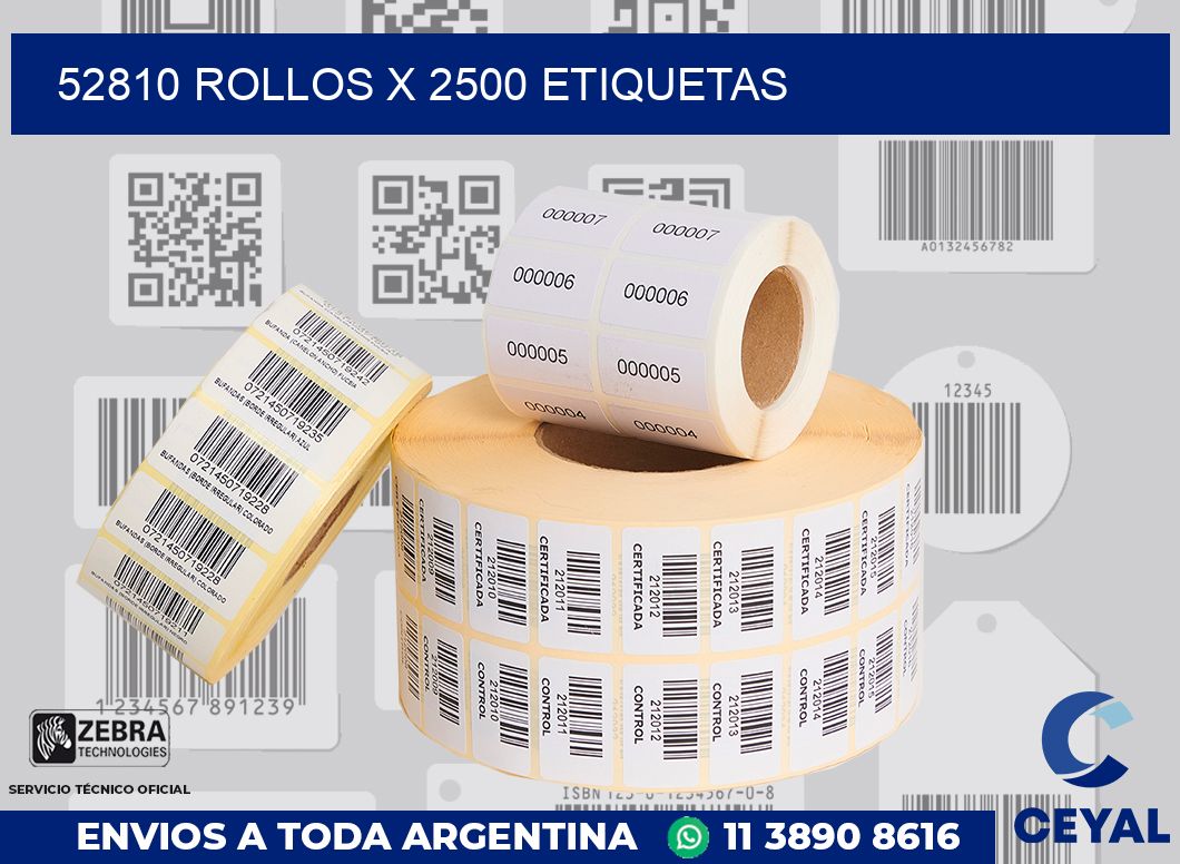 52810 Rollos x 2500 etiquetas