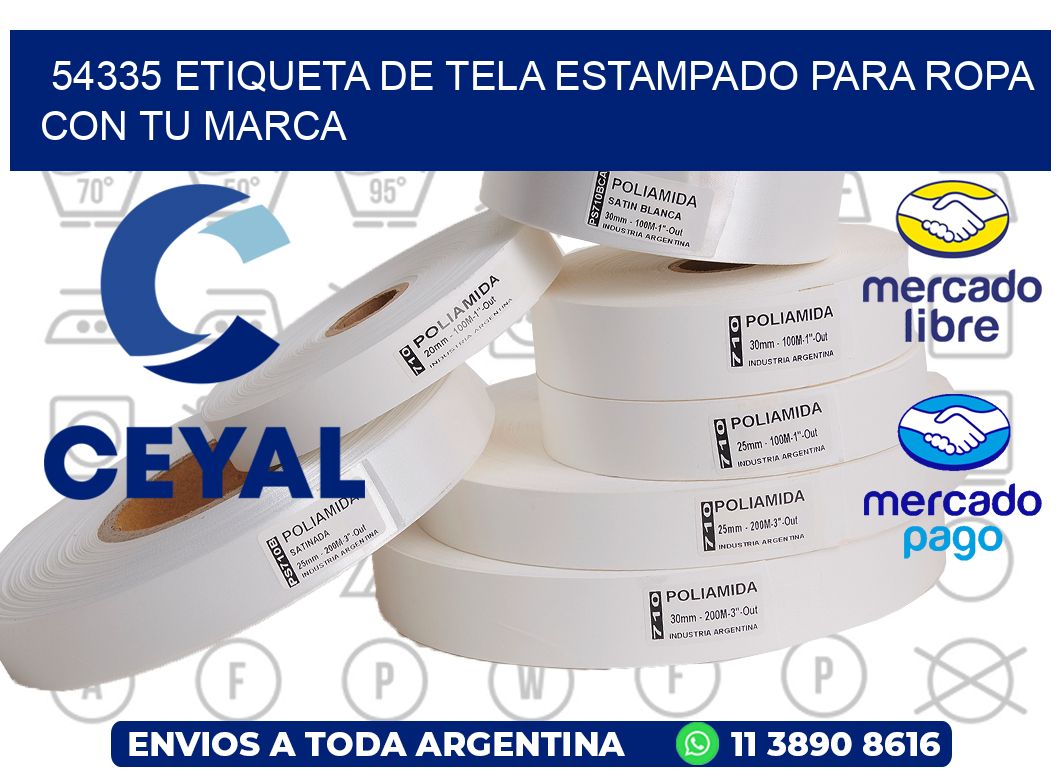 54335 ETIQUETA DE TELA ESTAMPADO PARA ROPA CON TU MARCA