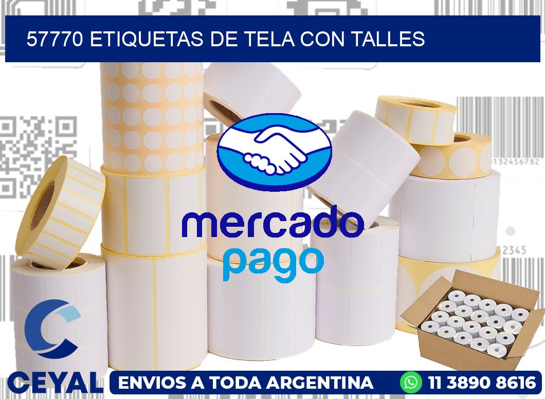 57770 ETIQUETAS DE TELA CON TALLES