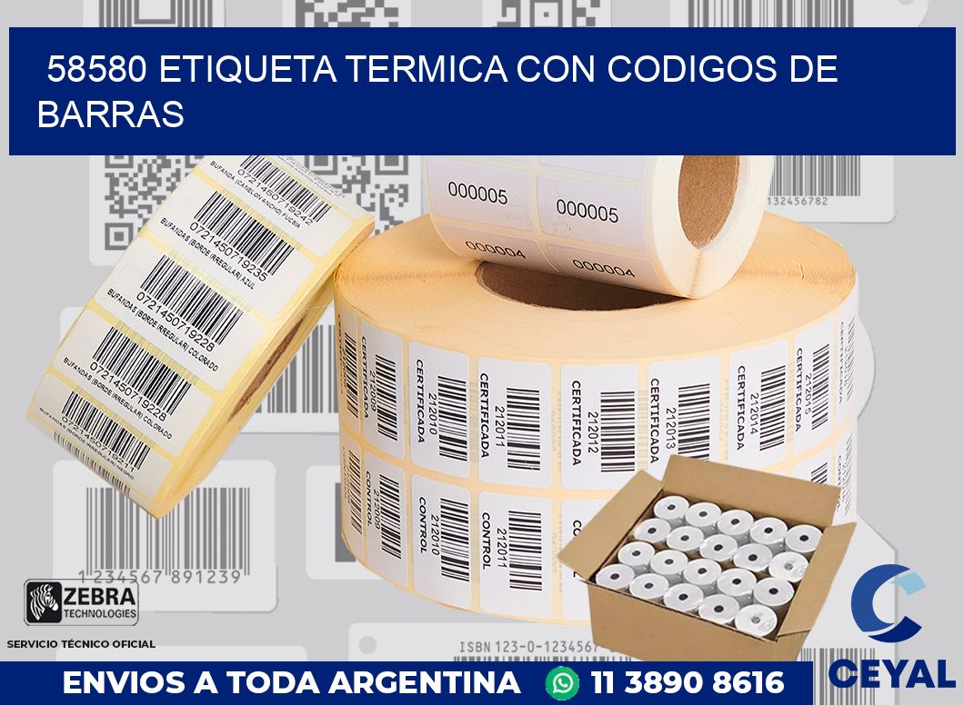58580 ETIQUETA TERMICA CON CODIGOS DE BARRAS