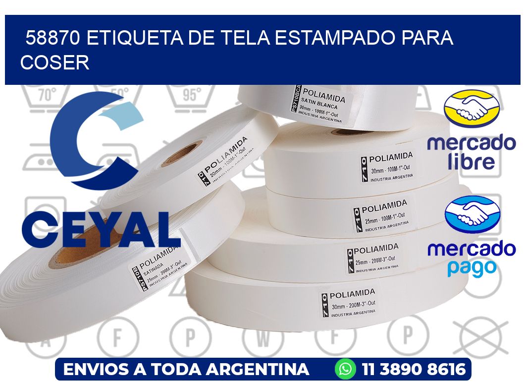 58870 ETIQUETA DE TELA ESTAMPADO PARA COSER