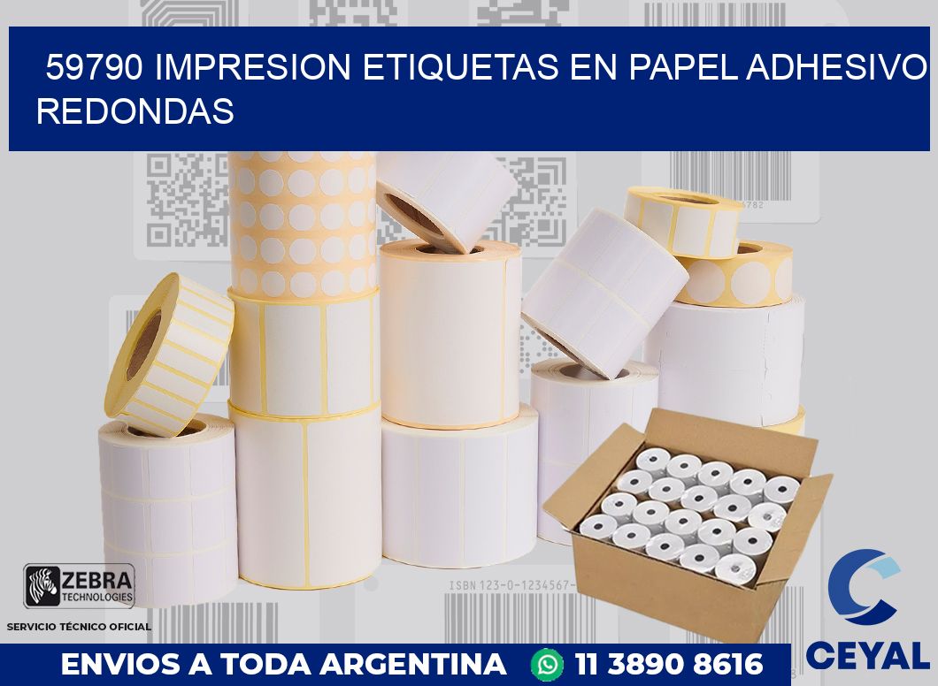 59790 IMPRESION ETIQUETAS EN PAPEL ADHESIVO REDONDAS