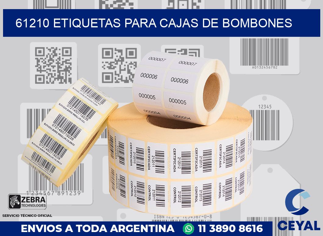 61210 ETIQUETAS PARA CAJAS DE BOMBONES