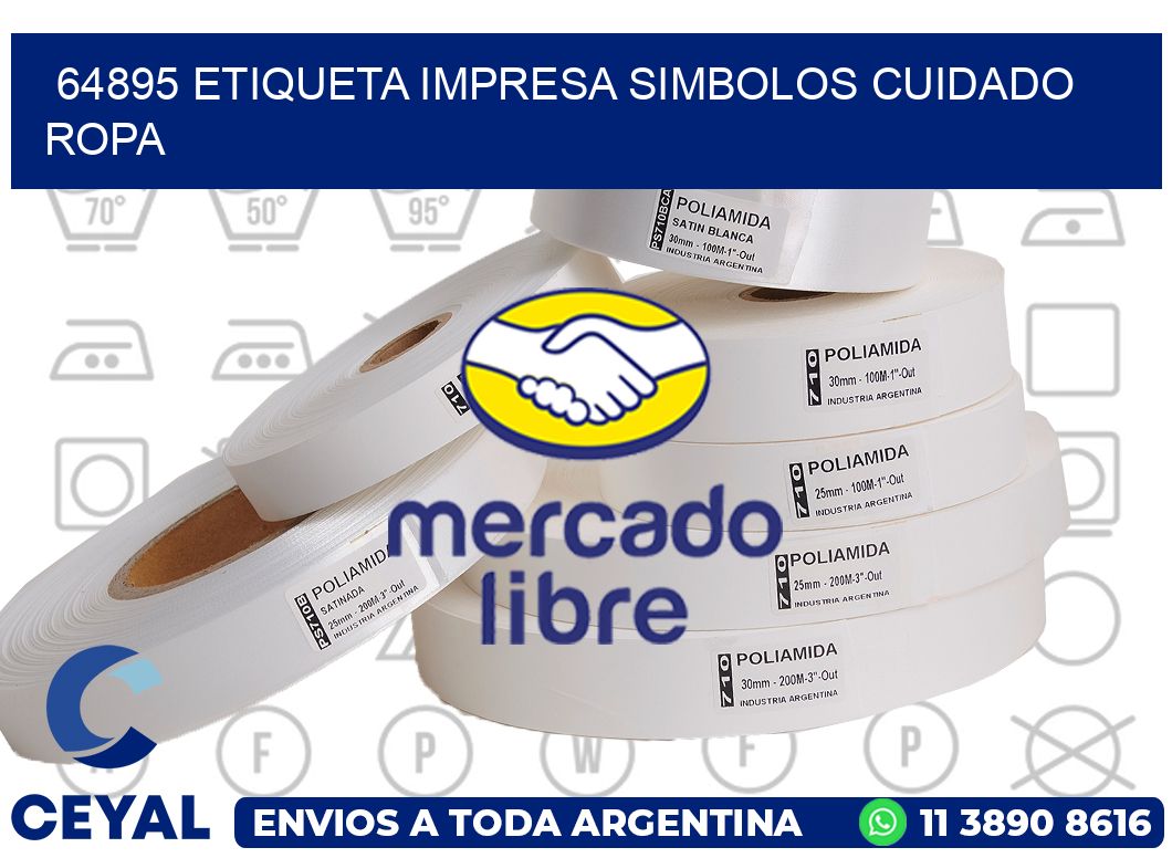 64895 ETIQUETA IMPRESA SIMBOLOS CUIDADO ROPA