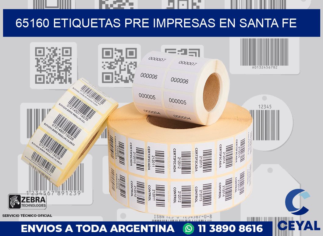 65160 ETIQUETAS PRE IMPRESAS EN SANTA FE