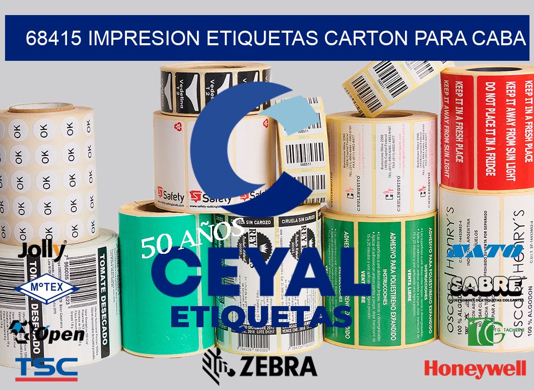 68415 IMPRESION ETIQUETAS CARTON PARA CABA