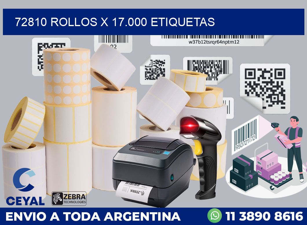 72810 Rollos x 17.000 etiquetas