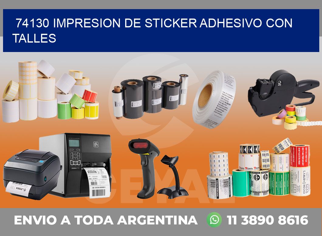 74130 IMPRESION DE STICKER ADHESIVO CON TALLES