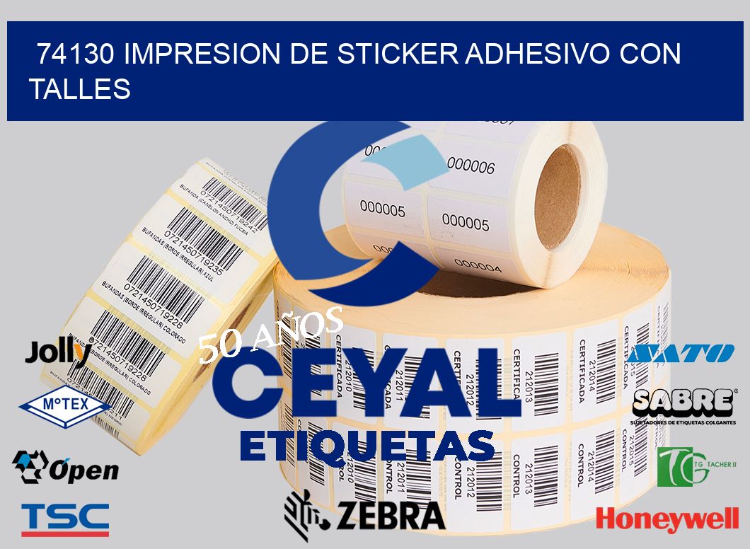 74130 IMPRESION DE STICKER ADHESIVO CON TALLES