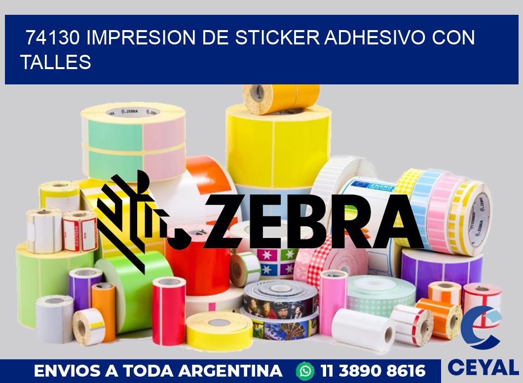 74130 IMPRESION DE STICKER ADHESIVO CON TALLES