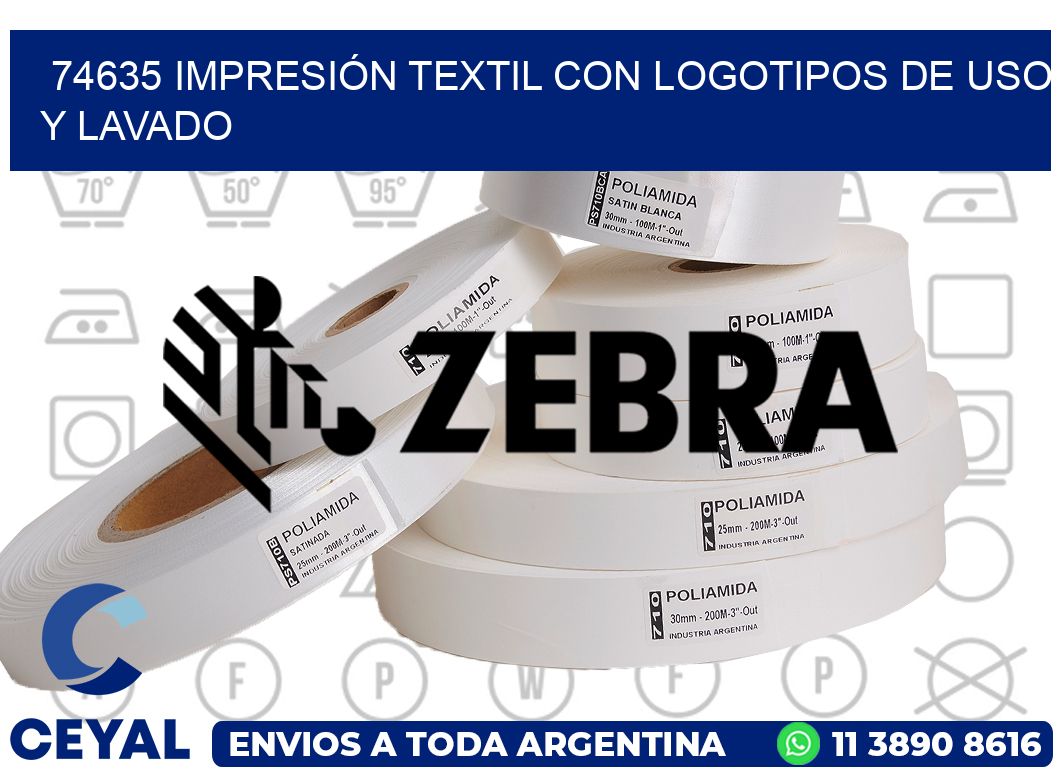 74635 IMPRESIÓN TEXTIL CON LOGOTIPOS DE USO Y LAVADO