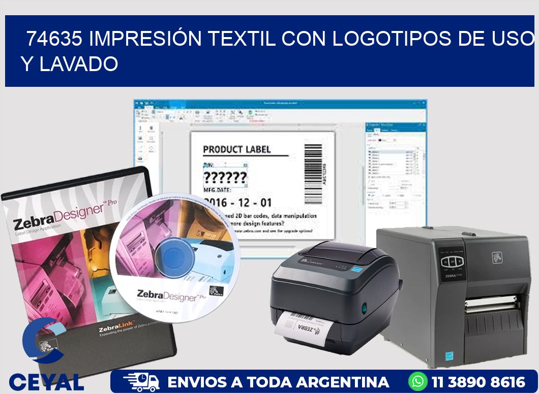 74635 IMPRESIÓN TEXTIL CON LOGOTIPOS DE USO Y LAVADO