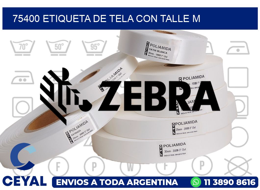 75400 ETIQUETA DE TELA CON TALLE M