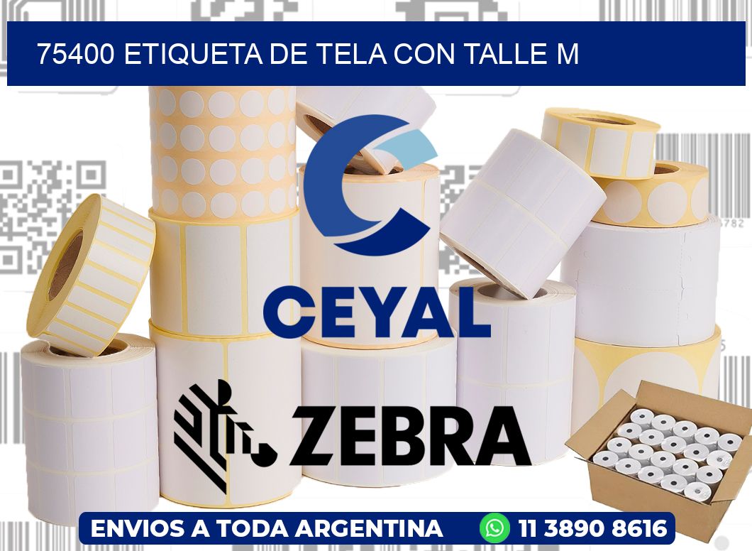 75400 ETIQUETA DE TELA CON TALLE M