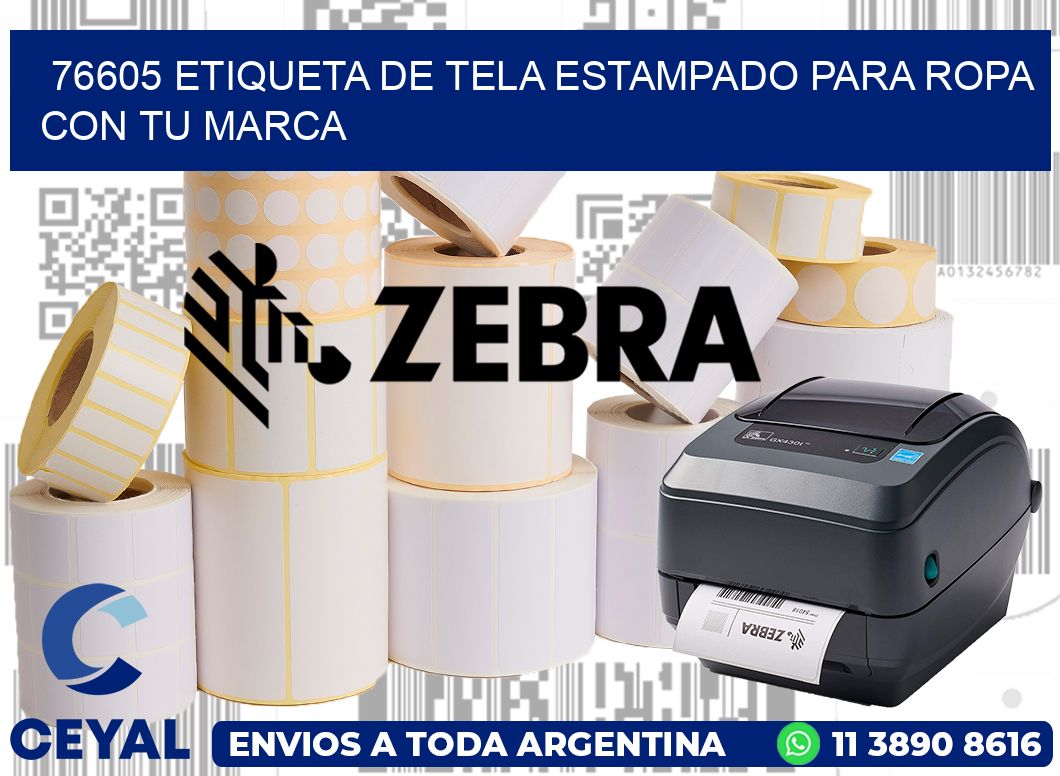 76605 ETIQUETA DE TELA ESTAMPADO PARA ROPA CON TU MARCA