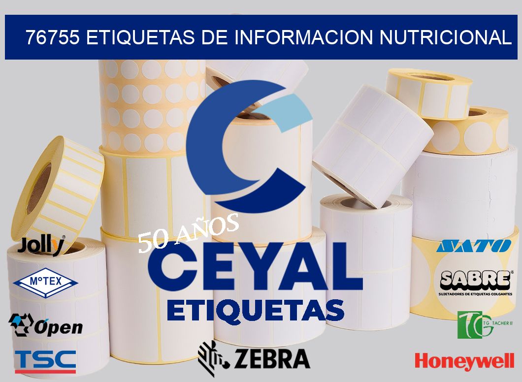 76755 ETIQUETAS DE INFORMACION NUTRICIONAL