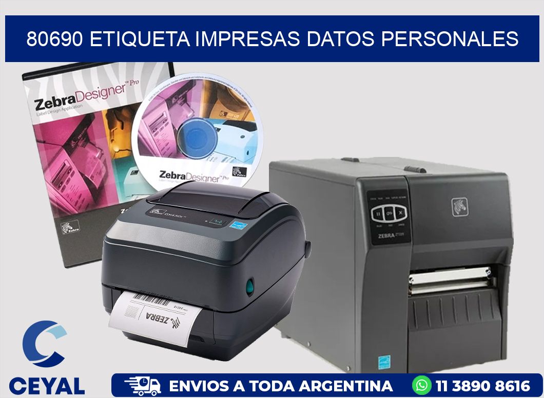 80690 ETIQUETA IMPRESAS DATOS PERSONALES