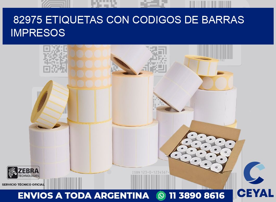 82975 ETIQUETAS CON CODIGOS DE BARRAS IMPRESOS
