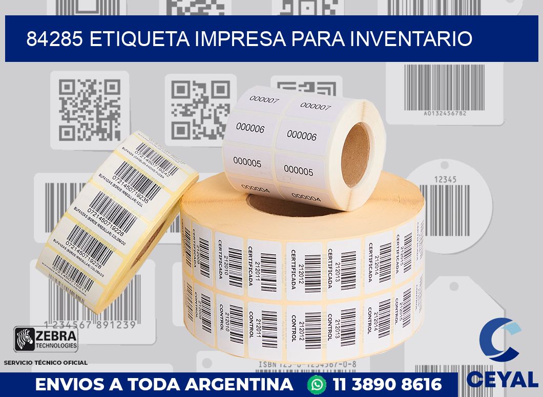 84285 ETIQUETA IMPRESA PARA INVENTARIO