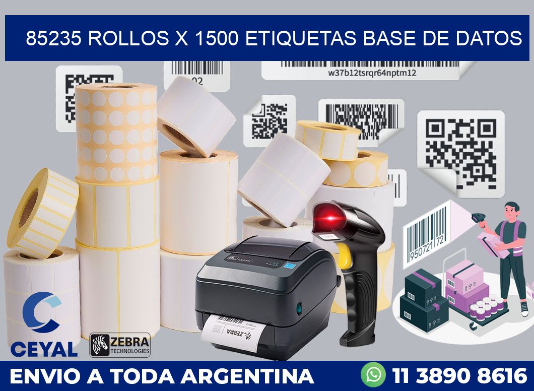 85235 Rollos x 1500 etiquetas base de datos