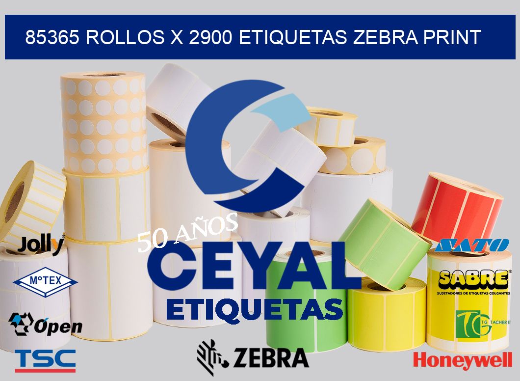 85365 Rollos x 2900 etiquetas zebra print