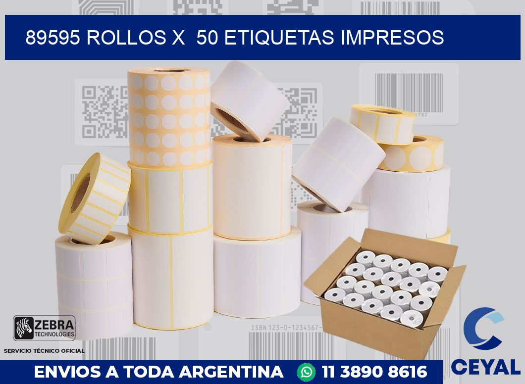 89595 Rollos x  50 etiquetas impresos