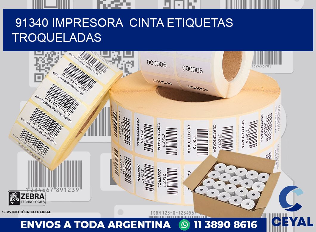 91340 impresora  cinta etiquetas troqueladas