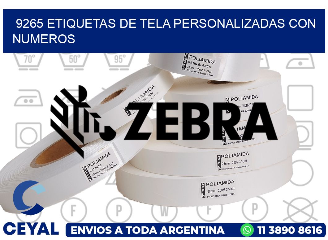 9265 ETIQUETAS DE TELA PERSONALIZADAS CON NUMEROS