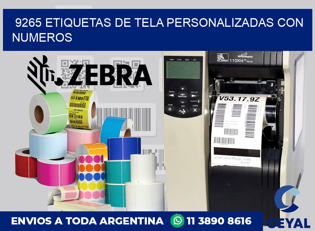 9265 ETIQUETAS DE TELA PERSONALIZADAS CON NUMEROS