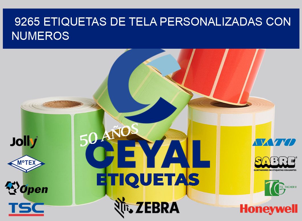 9265 ETIQUETAS DE TELA PERSONALIZADAS CON NUMEROS