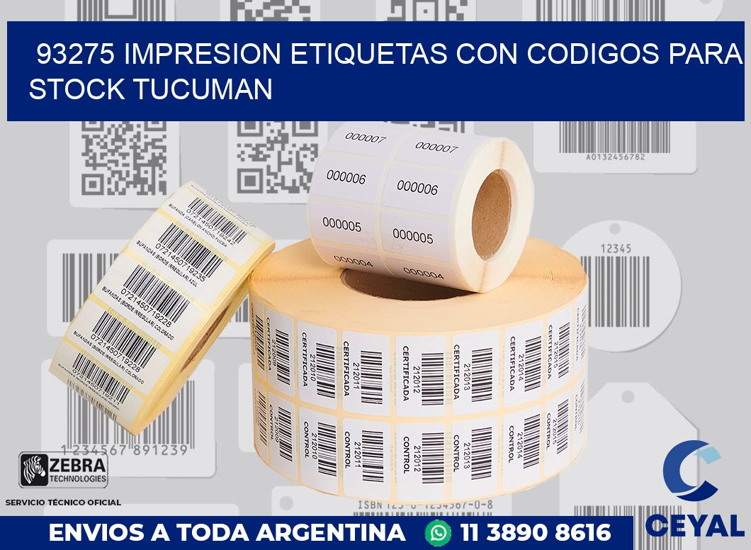 93275 IMPRESION ETIQUETAS CON CODIGOS PARA STOCK TUCUMAN
