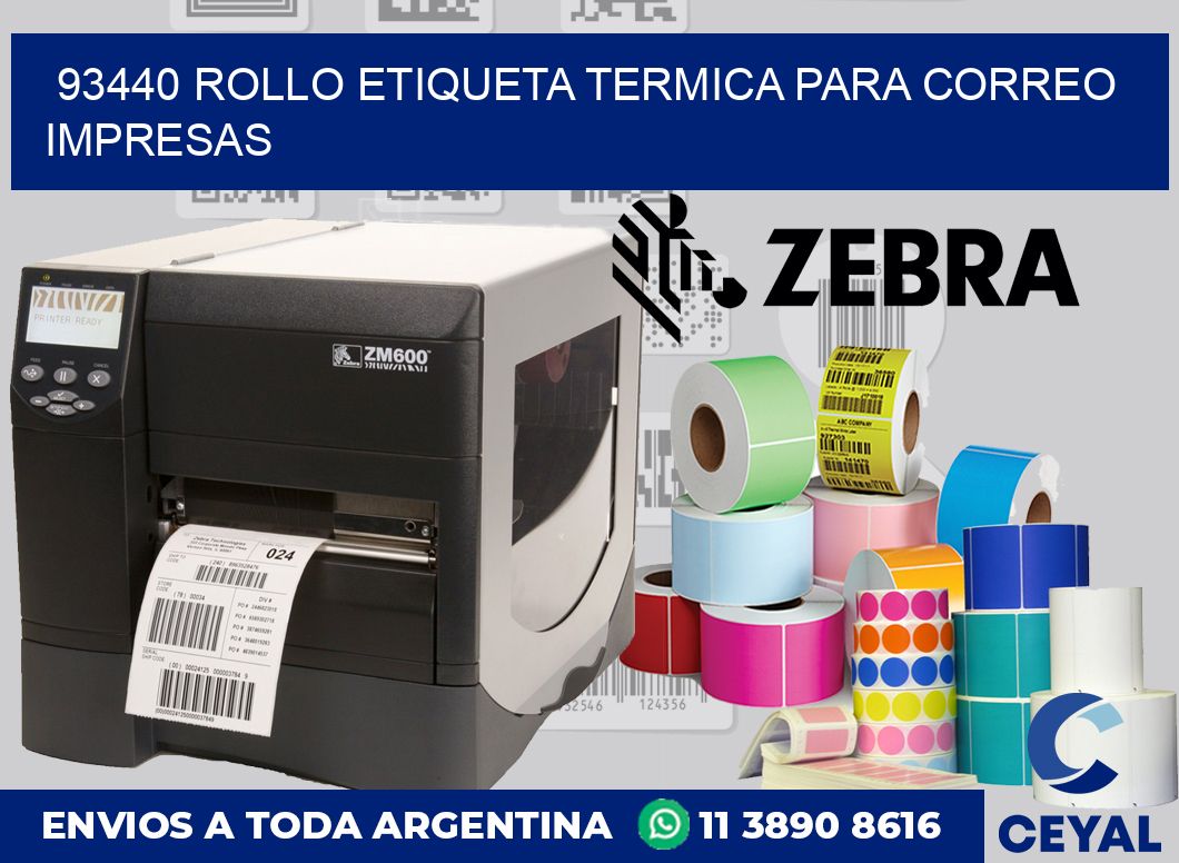 93440 ROLLO ETIQUETA TERMICA PARA CORREO IMPRESAS