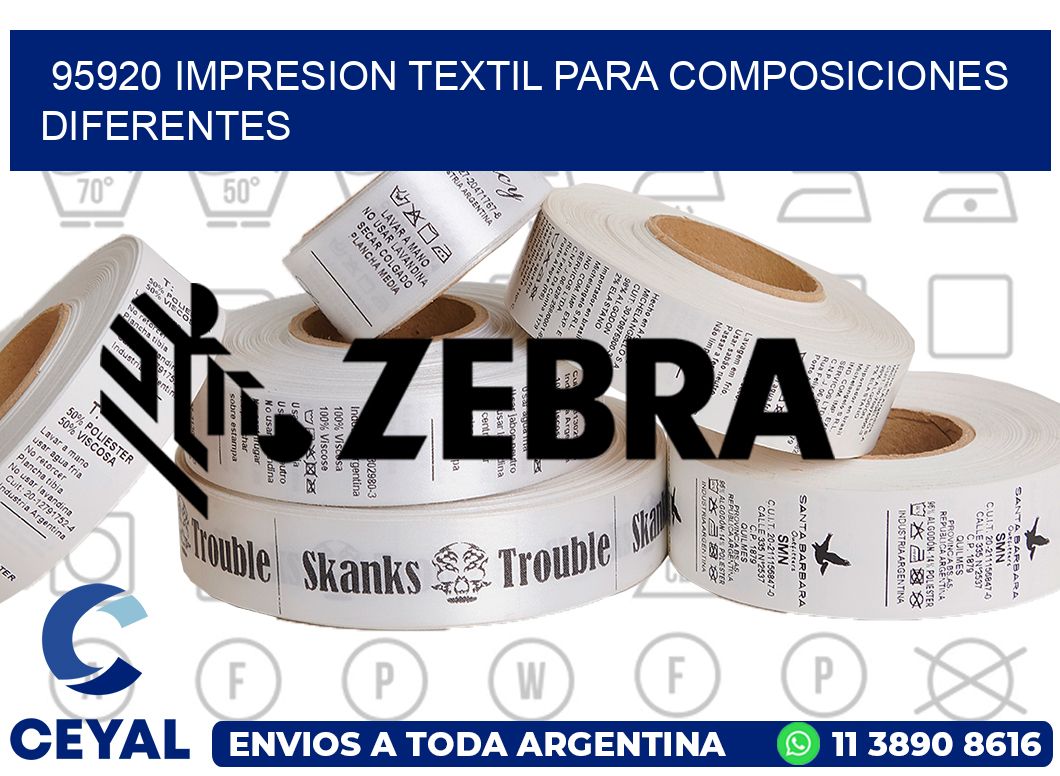 95920 IMPRESION TEXTIL PARA COMPOSICIONES DIFERENTES