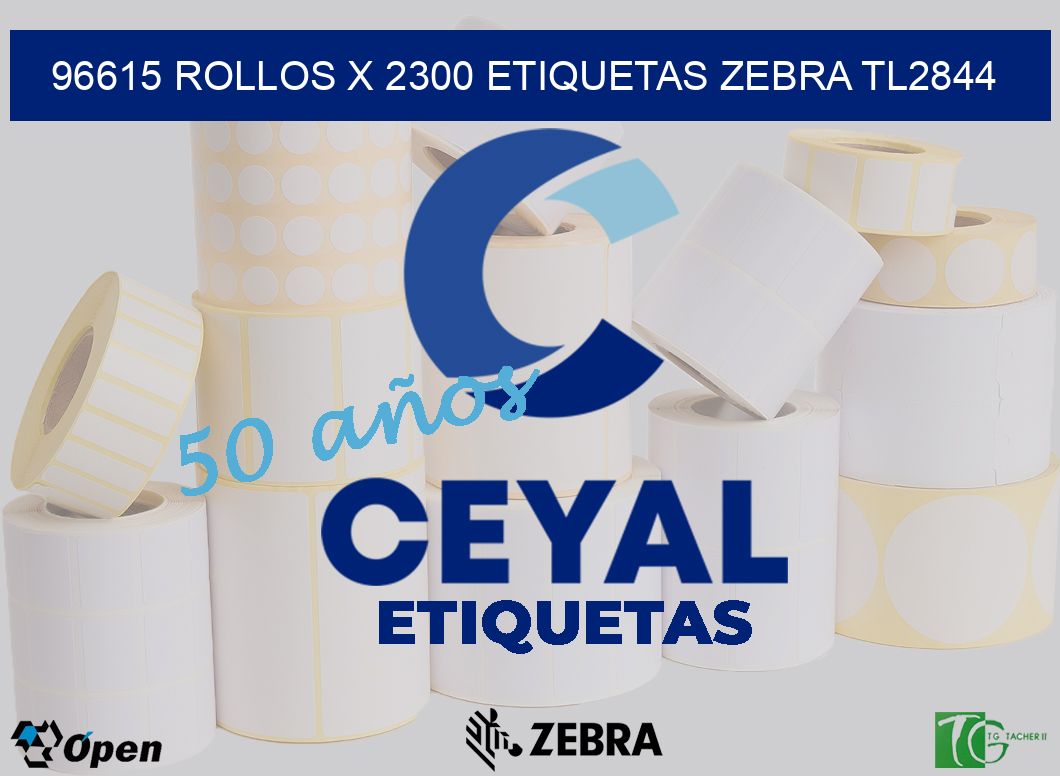 96615 Rollos x 2300 etiquetas zebra tl2844