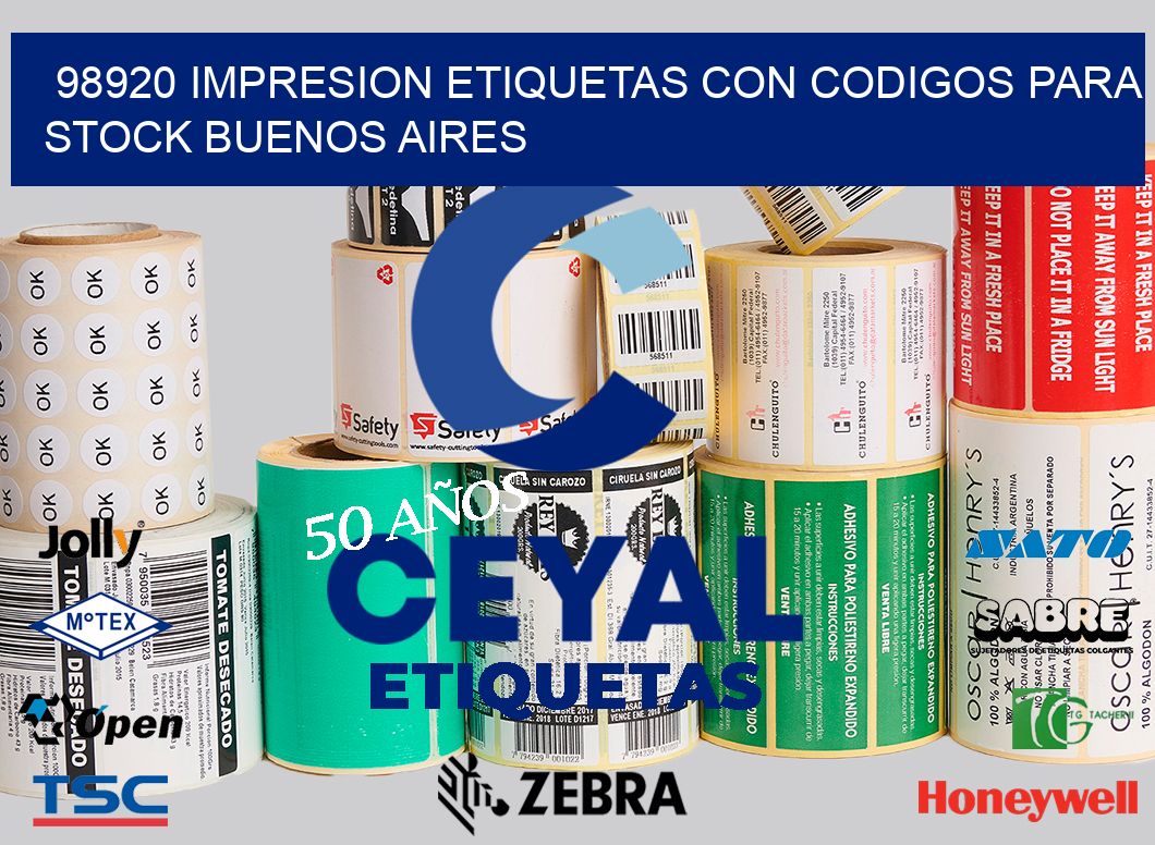 98920 IMPRESION ETIQUETAS CON CODIGOS PARA STOCK BUENOS AIRES