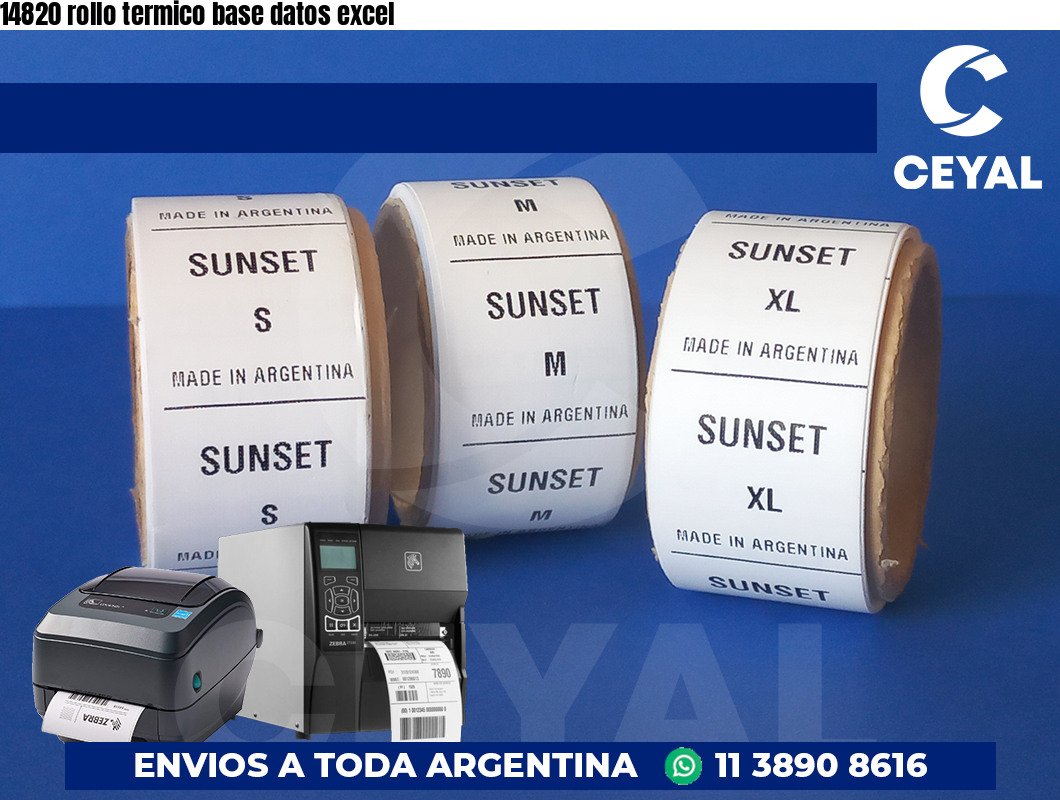14820 rollo termico base datos excel
