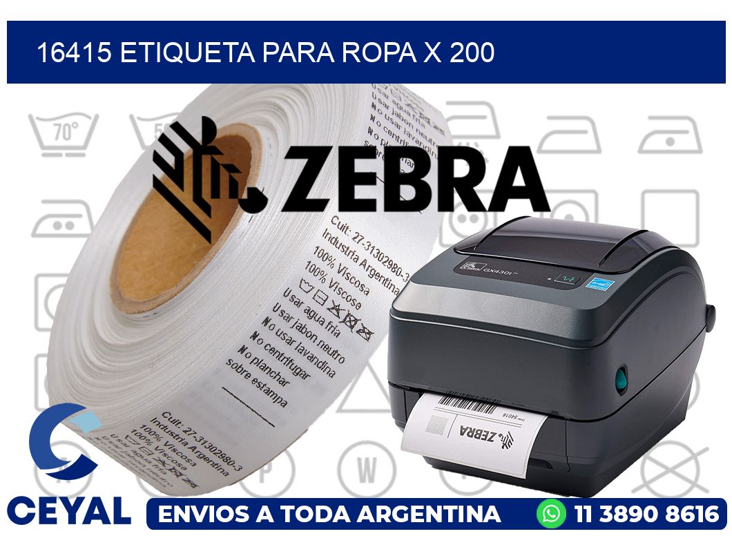 16415 ETIQUETA PARA ROPA X 200