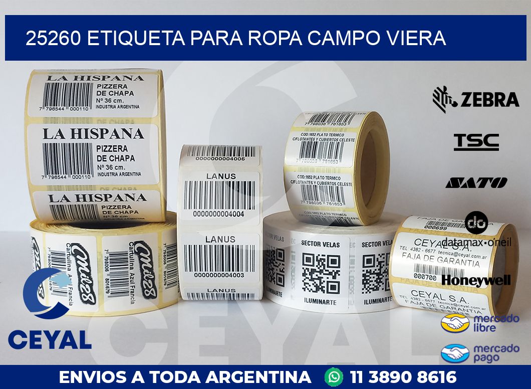 25260 ETIQUETA PARA ROPA CAMPO VIERA