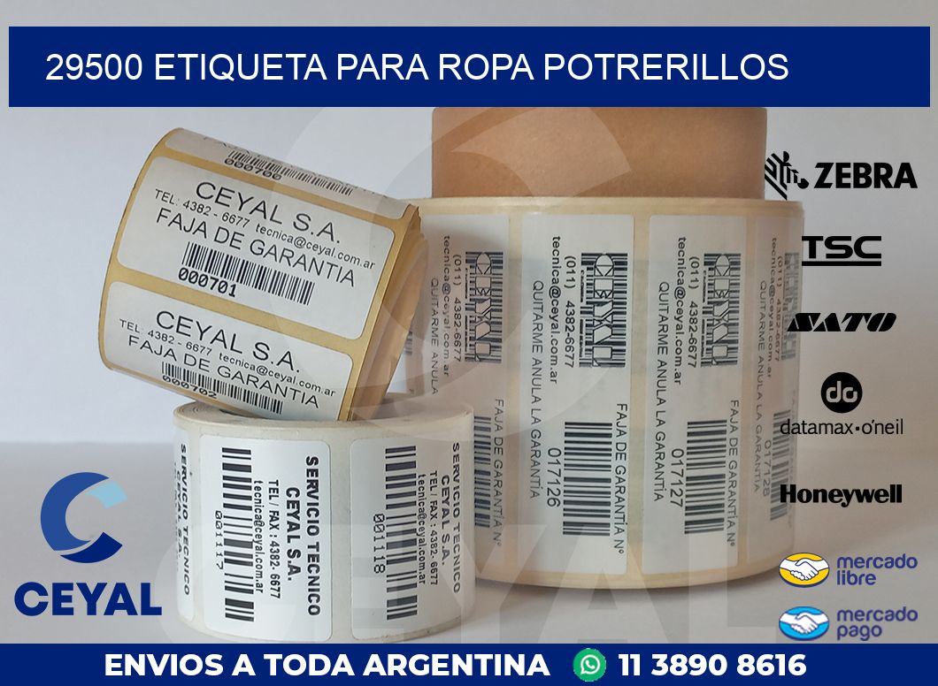 29500 ETIQUETA PARA ROPA POTRERILLOS