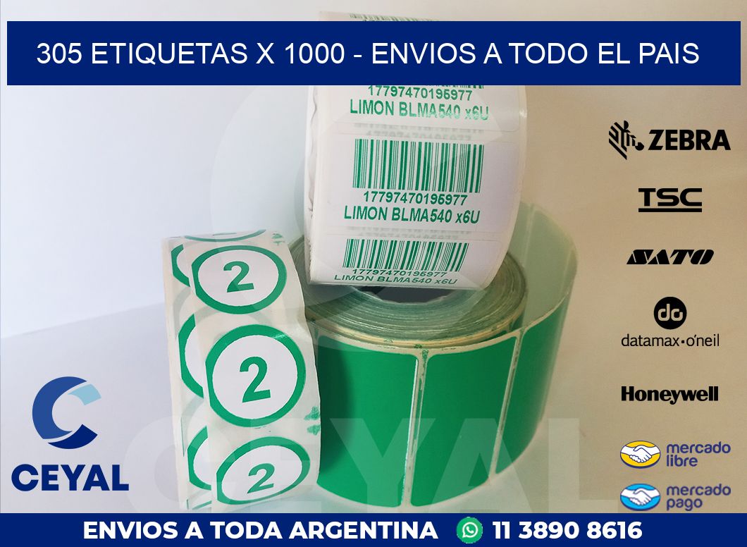 305 ETIQUETAS X 1000 – ENVIOS A TODO EL PAIS