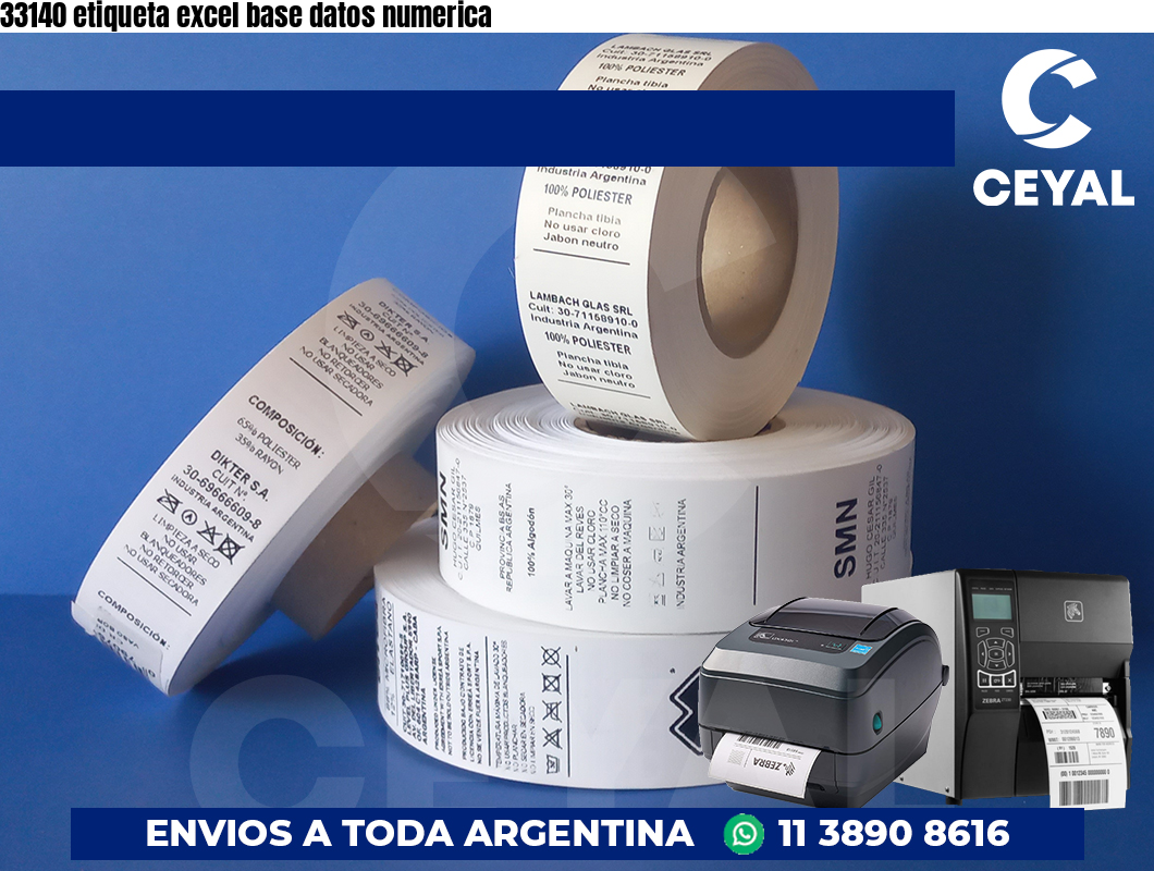 33140 etiqueta excel base datos numerica