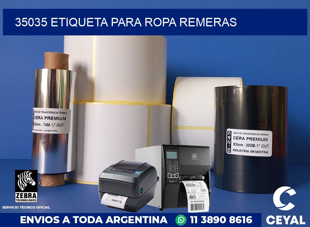 35035 ETIQUETA PARA ROPA REMERAS