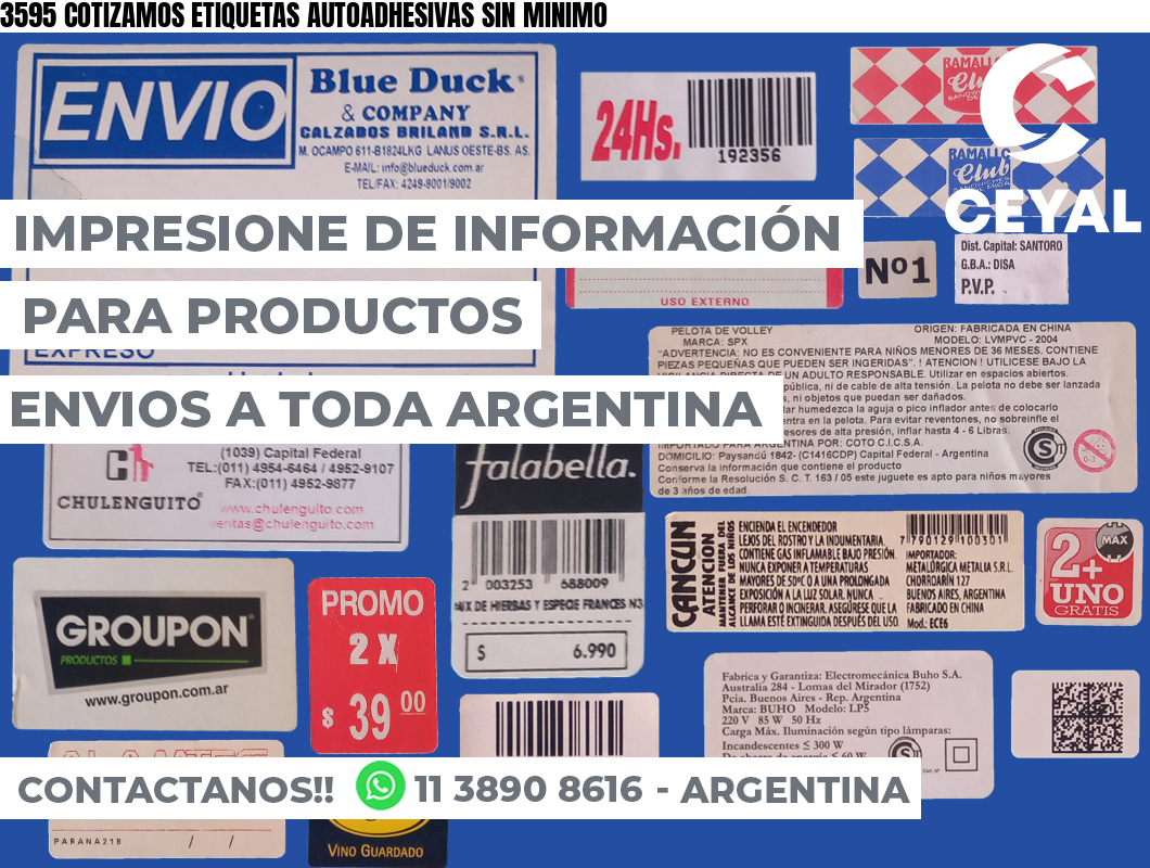 3595 COTIZAMOS ETIQUETAS AUTOADHESIVAS SIN MINIMO