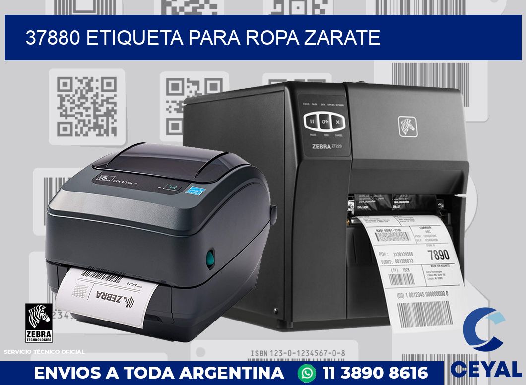 37880 ETIQUETA PARA ROPA ZARATE
