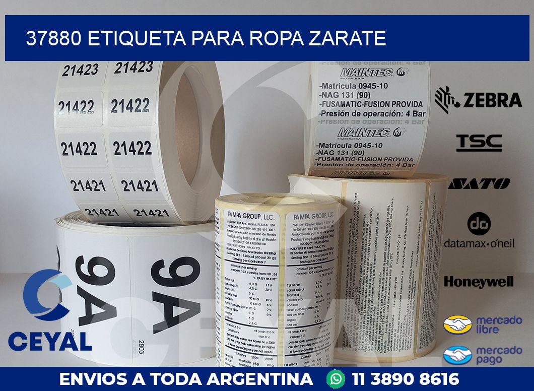 37880 ETIQUETA PARA ROPA ZARATE