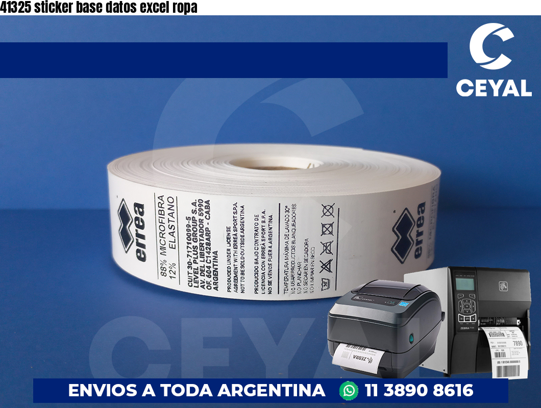 41325 sticker base datos excel ropa