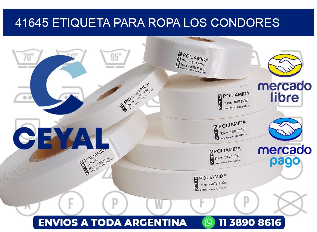 41645 ETIQUETA PARA ROPA LOS CONDORES