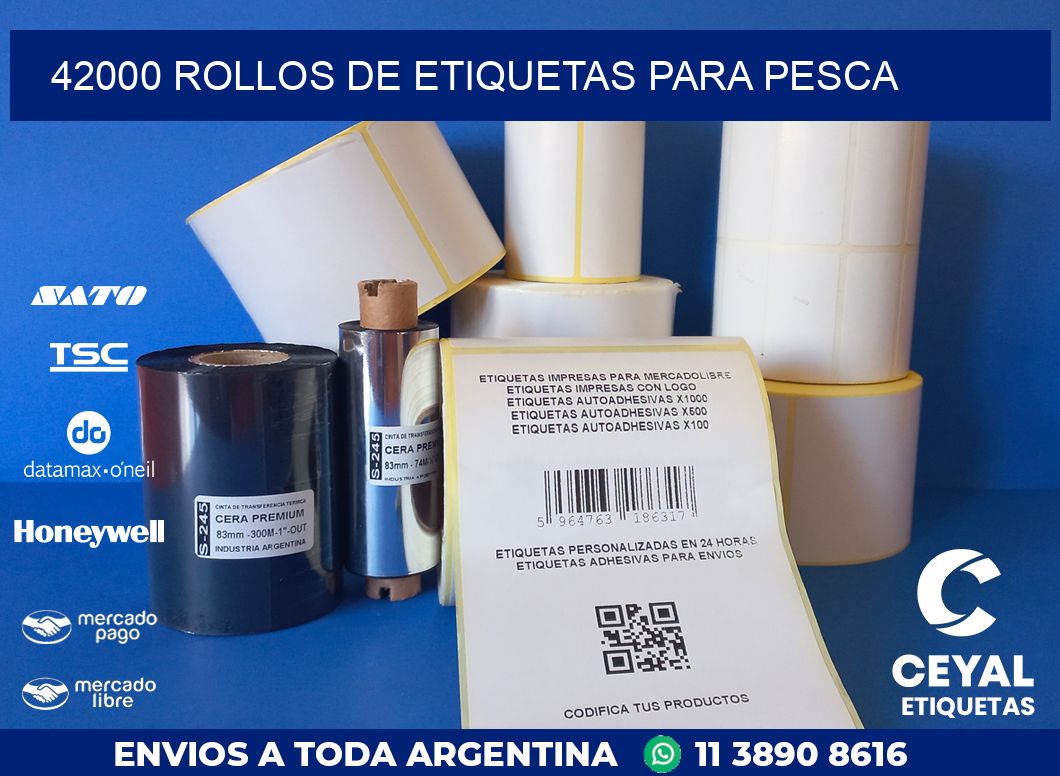 42000 ROLLOS DE ETIQUETAS PARA PESCA