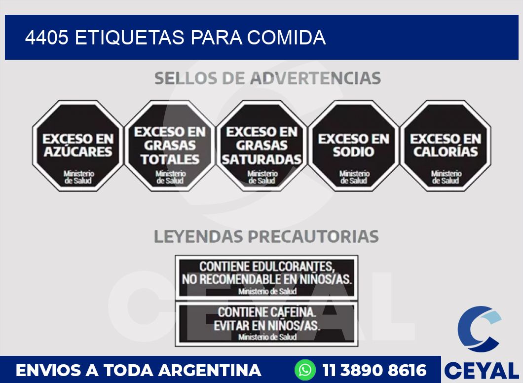 4405 ETIQUETAS PARA COMIDA